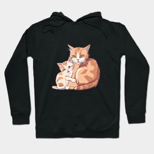 Cat, Kitten, Mom and Baby, Mothers Day Gift, Animal Lover Hoodie